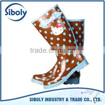 fashion rubber rain boots wellies ladies buckle style wellington boots