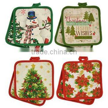 Fabric Oven Mitts,Home Christmas Lining - Heat Resistant Kitchen Potholder Microwave Oven Gloves photo-6