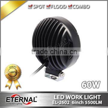 60W Work Light Driving Lamp Round for 4x4 Jeep Offroad Hummer SUV ATV Bumper High Power Led Driving Light Spot Lamp photo-2