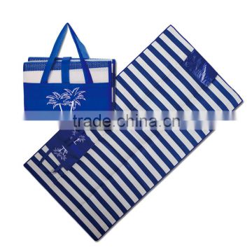 3-Folds PP Outdoor Beach Mat with Pillow, Nonwoven Fabric Cover