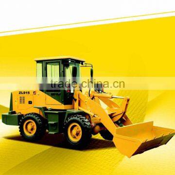 1.5tons wheel loader ZL915 with 0.5m3 bucket,loading capacity is 1000kg wheel loader