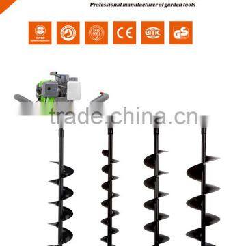 52cc auger for earth drilling, manual earth auger, 3HP Ground Drill with 3 Bits + Extension with CE,GS,EUII certificate