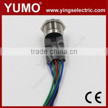 LA19 Series IP65 6 Pin Terminal 5A/250VAC Stainless Metal Push Button With Connector Metal Push Button Socket Base photo-2