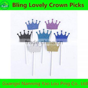 Bling Lovely Crown Cupcake Pick For Decoration Wedding Birthday Party Best Gifts photo-5