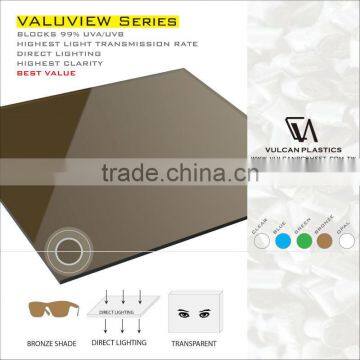Transparent Plastic Polycarbonate Solid Flat Sheet (Valuview Bronze Solid Flat)