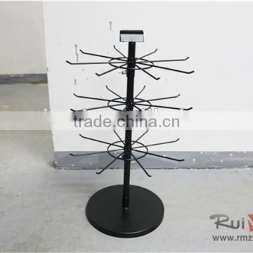 Flooring 3-tier metal countertop rotating jewelry display stand