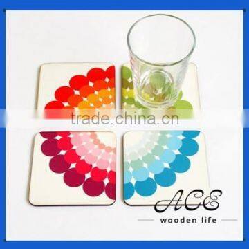 Personalized Solid Wooden Painting UV Digital Printing on Wood Placemat Water Proof MDF Coaster