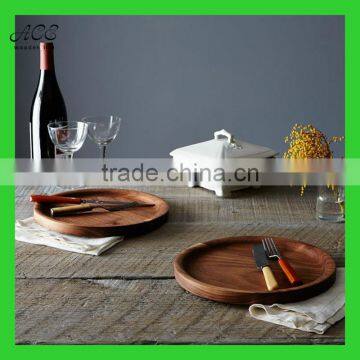 Round Shape Walnut Serving Plates