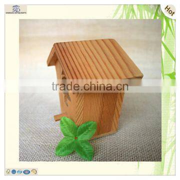 Carved Heart Tree Decoration Wooden Bird House Cages photo-2