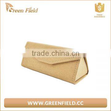 Kraft paper triangle folding sunglass case,fashion foldable glasses case