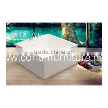 Europen Style Square Shape Solid Surface Bathtub photo-2