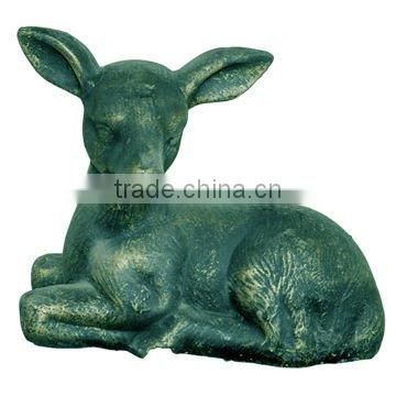 China supplier metal animal statue cast iron garden fawn statues for sale