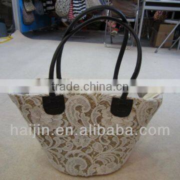 natural seagrass handmade fashion bag with handle