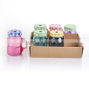 Bulk Packing Colored 100ml Small Shot Mason Jars With Handle photo-2