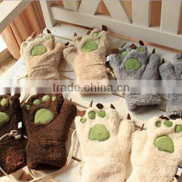 best selling paw plush bear paw gloves