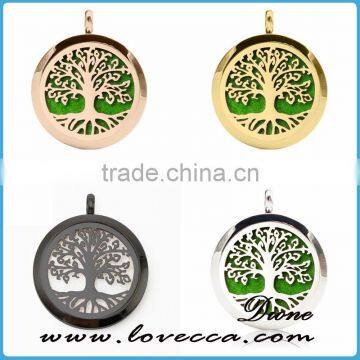 Family Tree Engrave Name Necklaces Fragnant Perfume Locket Aromatherapy Diffuser