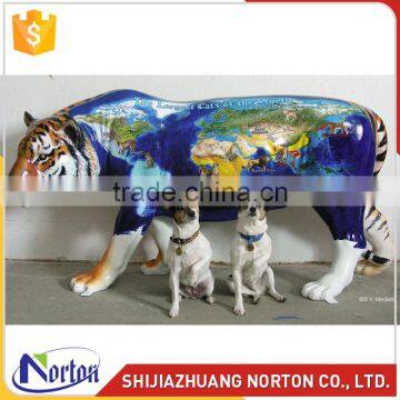 Customize colorful resin tiger sculpture for sale NTRS-135LI