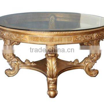 MO-0416-01 Leading Antique Furniture Round Table With Glass Top photo-2