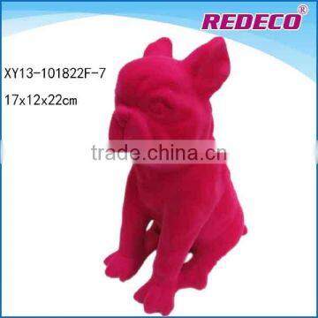 Resin flocked dog item