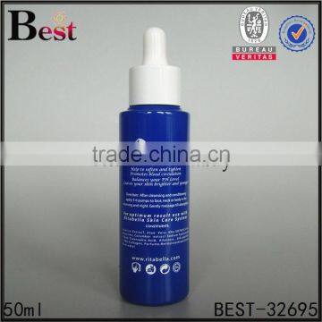 50ml Blue Cosmetic Hot Products Essence Perfume Essential Oil Glass Bottle Matte Silver Aluminum Dropper China Suppliers photo-4