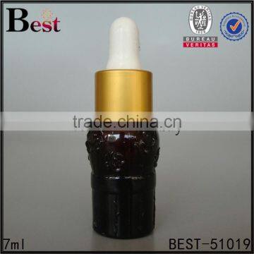 7ml floral black euro dropper bottles for essential oil