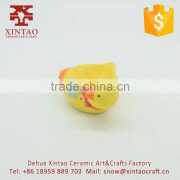Yellow Unique Custom Ceramic Chicken Candle Holder photo-2