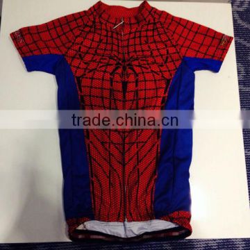 Children spider-man design bike clothing, cycling jersey