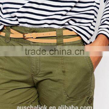 Personalized Wholesale Women Belted Cargo Shorts on Sale photo-4
