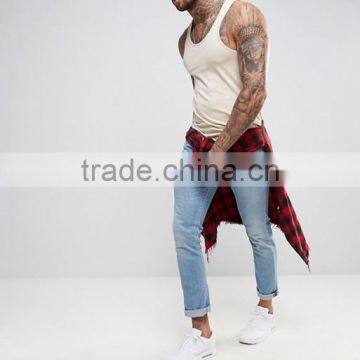 2017 High Quality New Design Custom Pink Color Gym Wear Comfortable Cotton/Polyester/Spandex Fashion Men's Sport Tank Vest photo-4