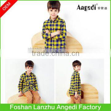 Brand Fashion Bow Tie Kids Boutique Shirt Little Gentleman Plaid Twill Shirts for 2-12 Children ClothingYears photo-2