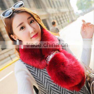 Cheap Price 2017 New Year New Model Girl Fur Scarf Faux Wool 95*12cm Fashional Style Young Ladies Shawl photo-5
