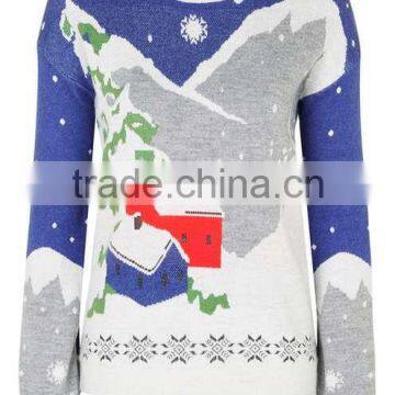 Adult Knitted Christmas Jumpers Snowflake Sweater Women photo-2