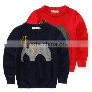 Sweater Kids Knitted Baby Cartoon Sweater Elephant Pattern Child Casual Top