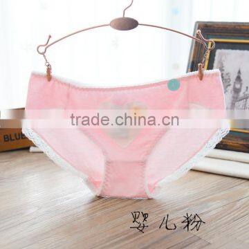 Women Low Waist Cotton Underwear Lace Love Students Teen Girls Briefs Panty photo-5