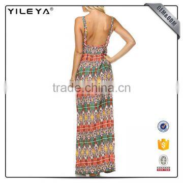 Pattern Printed Latest Fashion Maxi Dresses for Ladies,summer Hippie Clothing Cotton Boho Maxi Dress photo-4