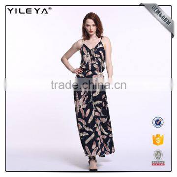 Spaghetti Strap Maxi Women Summer One Piece Dress,summer Floral Dresses for Mature Women photo-3