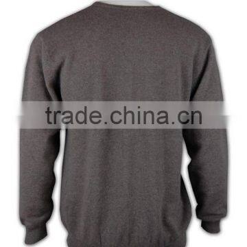 ISO9001/BSCI Manufature Loose V-neck Mens Grey Cardigan Sweater