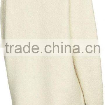 Custom Made Long Sleeve Wool Blend Boucle Pullover Sweater in Off White for Women photo-3