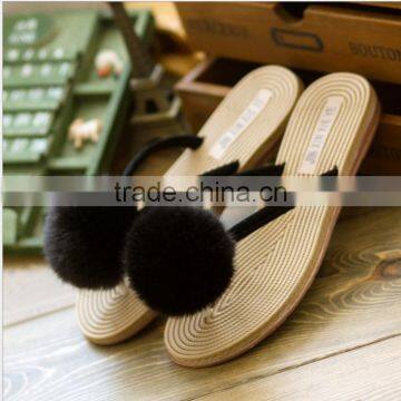 The New Fur Ball Thongs Sandals photo-3
