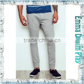 Best Quality Ribbing Grey Cotton Jogger Pants for Man