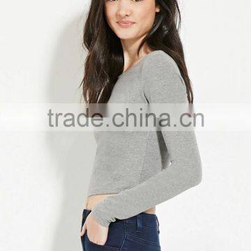 2016 China Manufacturer OEM Design Plain Dyed Cotton Summer Fashion Long Sleeve Mature Women Blouse photo-2