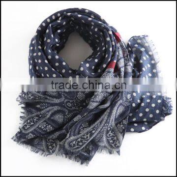 OEM printing soft tassels twill cotton scarf