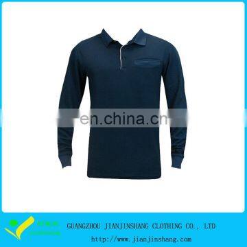 Navy Blue Dri Fit Spandex Long Sleeve Man's Golf Shirts Wholesale