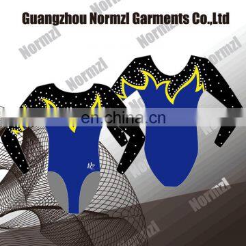 Dry fit breathable plus sizes long sleeves gymnastics leotards girls custom printed gym leotards wholesale