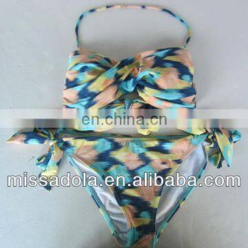 Sexy Bandeau printing two pieces swimwear /Bikini