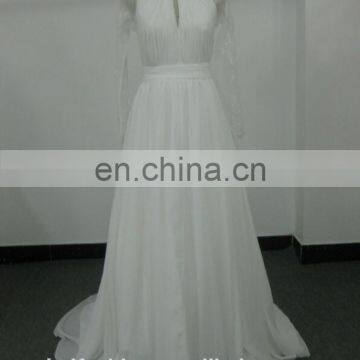 EBX-115 Long sleeve A line chiffon wedding dress