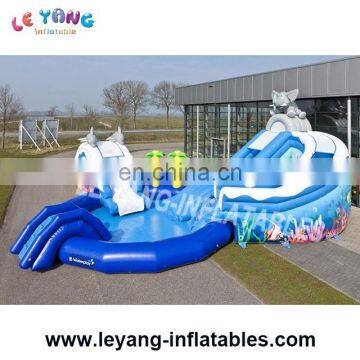 Commercial Dolfijn-olifant Inflatable Mini Water Park slide for sale