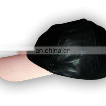 HMB-902C LEATHER BASE BALL HATS BASEBALL CAPS HEAD WEARS BLACK
