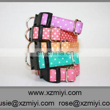 New Arrival Wholesale Various Polka Dots Pet Dog Flashing Collar With Bow