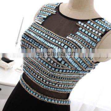 Gorgeous Mermaid Sexy Open Back Crystal Evening Gowns Evening Dresses LX303 photo-4